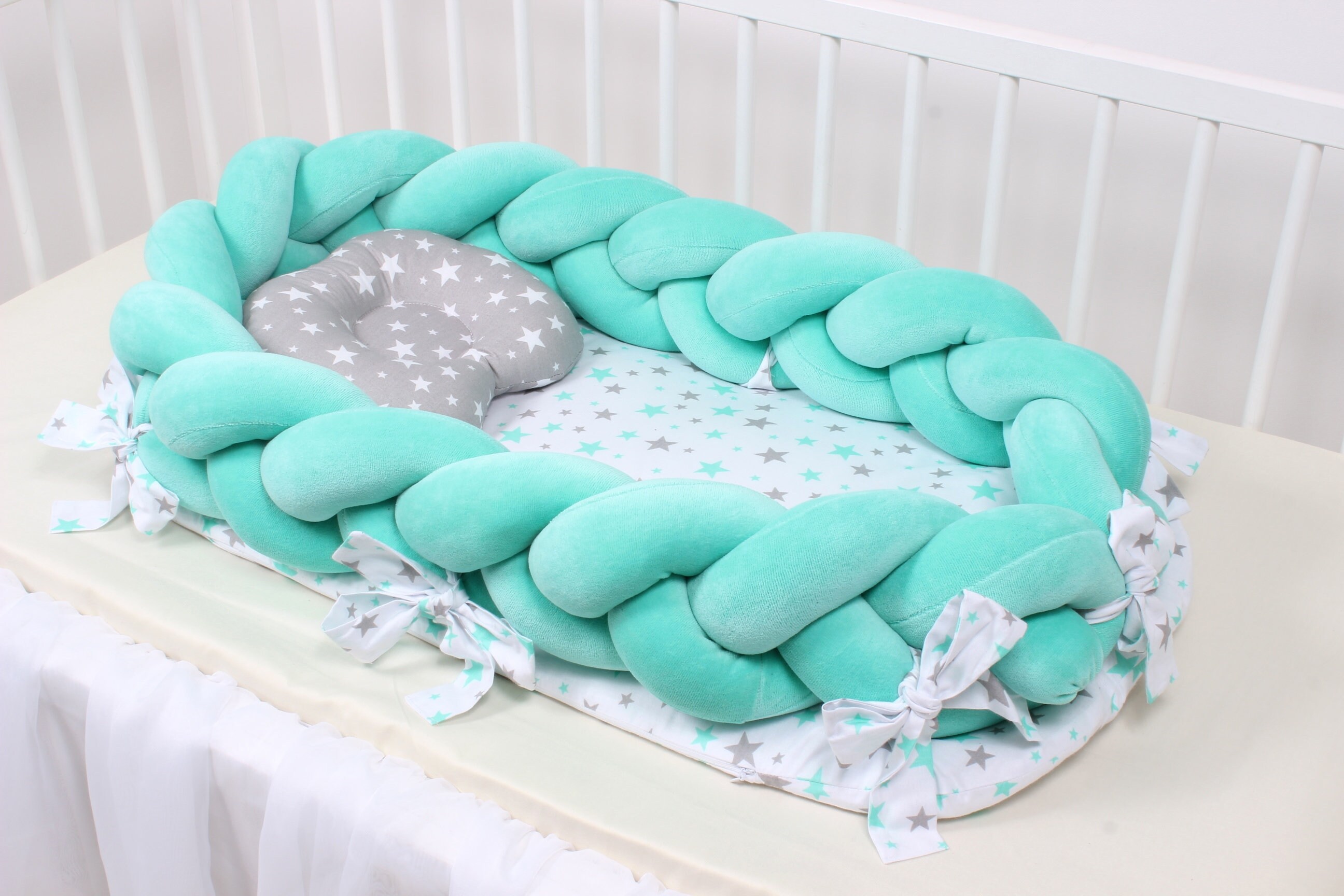 Modern Baby Nest Cot Bumper Crib Bumper Neutral Crib Bedding Etsy