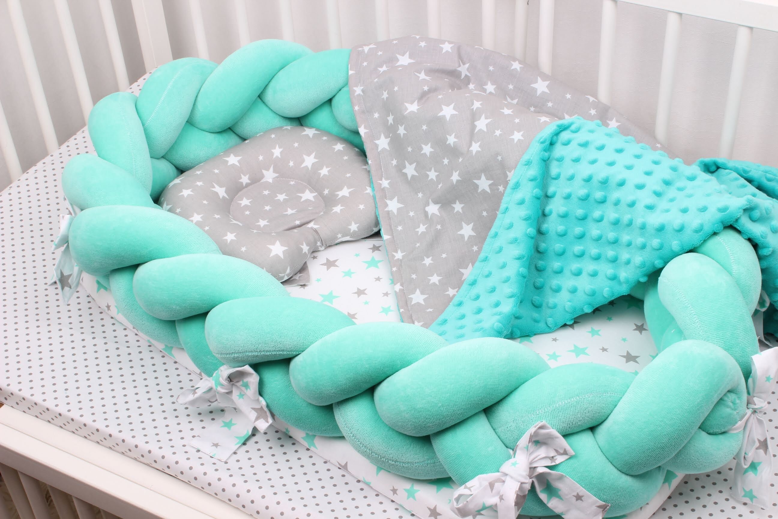 Modern Baby Nest Cot Bumper Crib Bumper Neutral Crib Bedding Etsy
