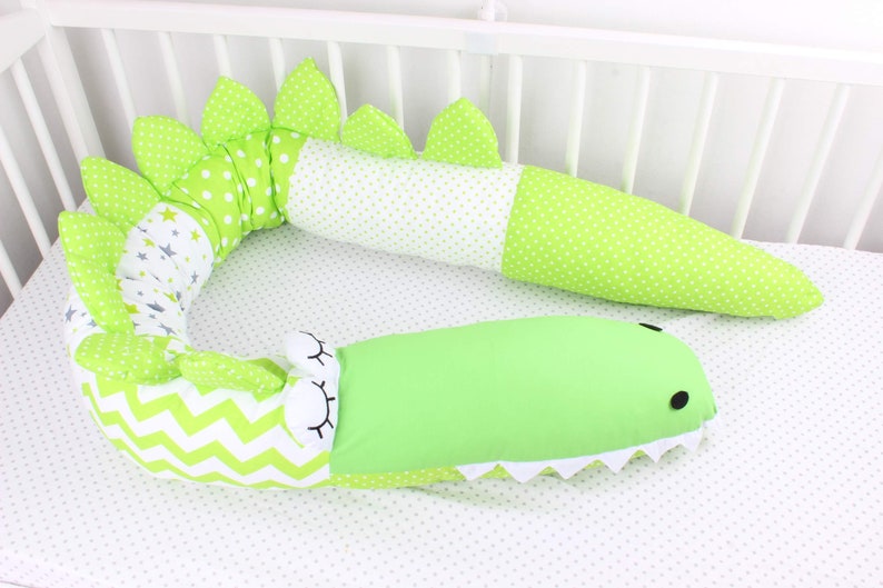 Snake Pillow Crocodile Green Crib Bumper Baby Nursery Decor Etsy