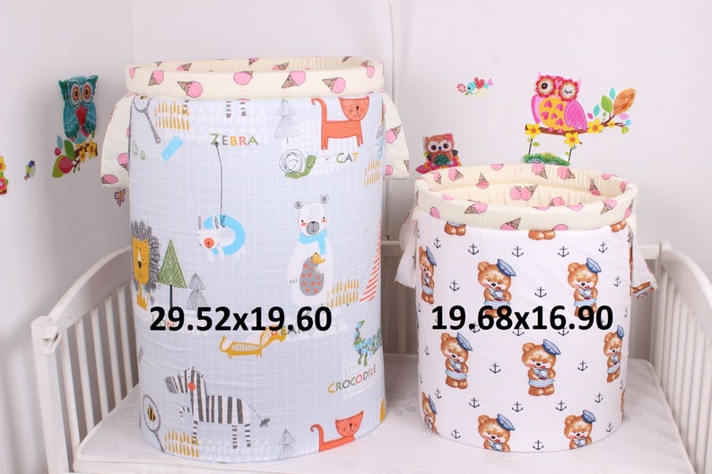 Basket for toys pink owl Toy storage Storage basket Baby shower gift Baby shower basket Personalized basket Children Room basket Handmade