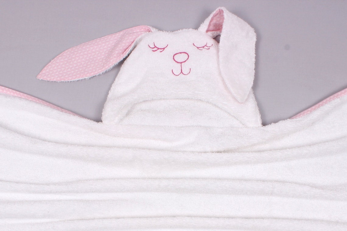 Baby Towel Sleeping rabbit with pink ears Toddler Bedding girl Etsy