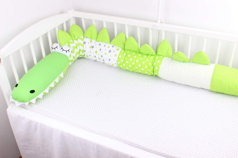 Snake Pillow Crocodile Green Crib Bumper Baby Nursery Decor Etsy