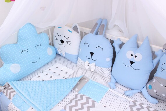 blue cot bumper