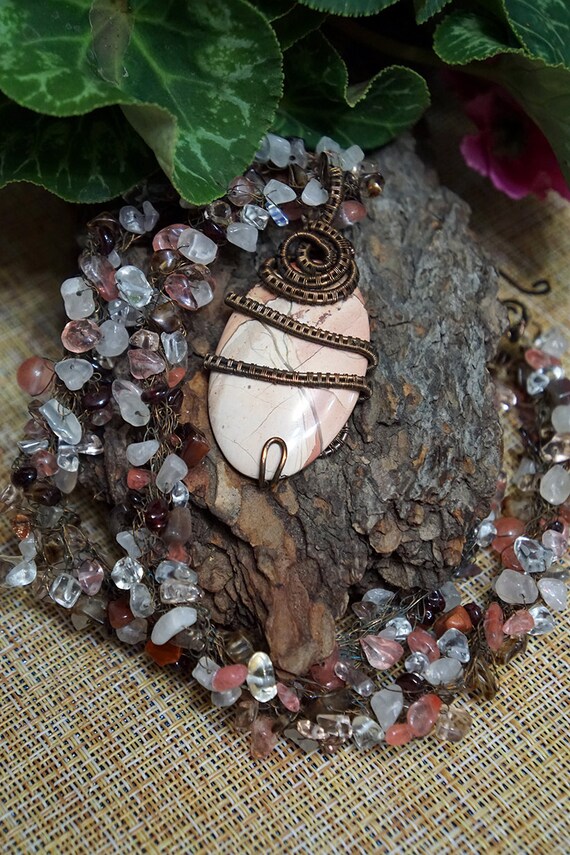 Mothers Day GiftMosaic PendantMosaic JewelryGlass ArtPurple Pink GlassWearable Art