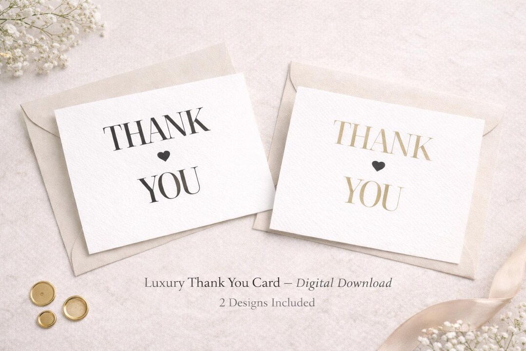Luxury Thank You Card Template | Printable Thank You Card | Minimal ...