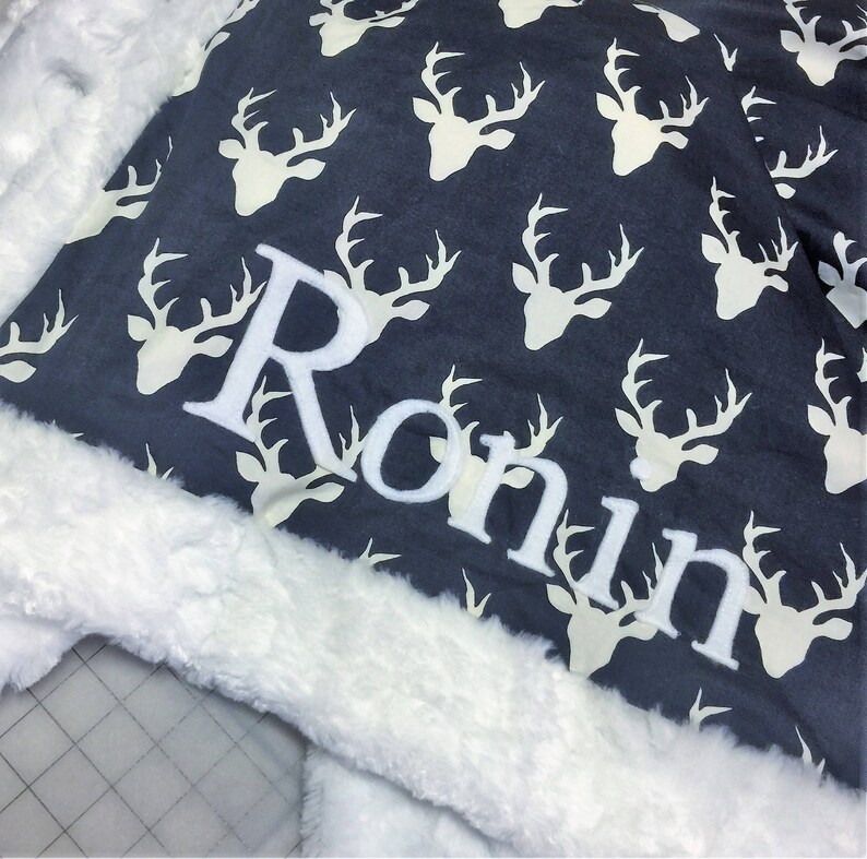 Personalized Deer Blanket buck head blanket baby blanket Etsy