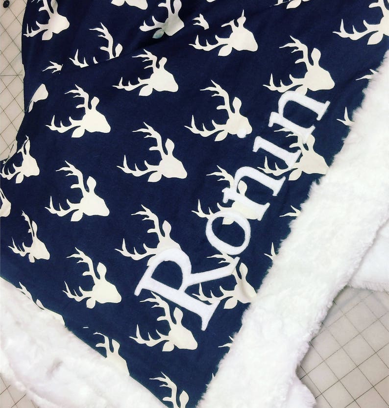 Personalized Deer Blanket buck head blanket baby blanket Etsy