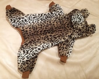 Dog or Sphynx cat fleece costume with leopard  pattern. Clothes for big and small dogs, cats. Dog/Puppy Fleece Clothing