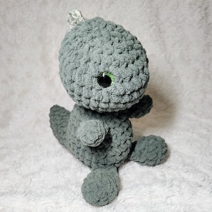 Green T-Rex Dinosaur Stuffed Animal | Amigurumi | Handmade Crochet Stuffed Animal Plushie