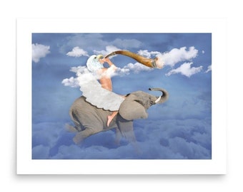 Fine Art Print - CLOUD MAKER - wall art by Kayjal, unique surreal painting, digital collage art, limited edition