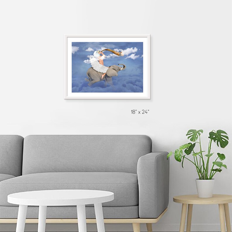 Fine Art Print CLOUD MAKER wall art by Kayjal, unique surreal painting, digital collage art, limited edition image 5