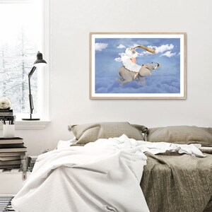 Fine Art Print CLOUD MAKER wall art by Kayjal, unique surreal painting, digital collage art, limited edition image 4