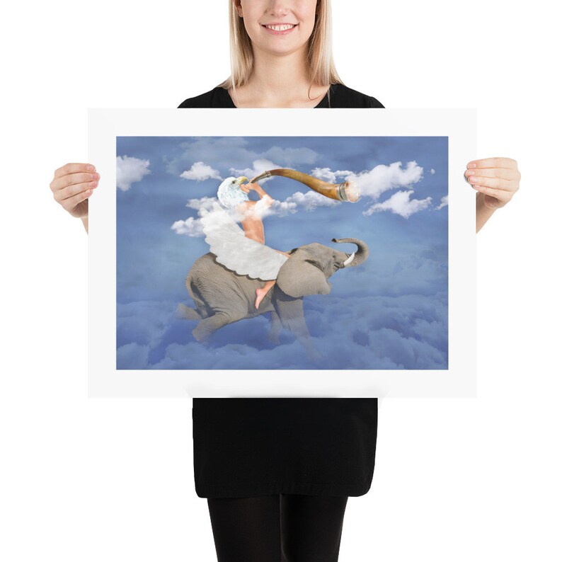 Dreamy Art Print - CLOUD MAKER - wall art by Kayjal, unique surreal painting, digital collage art, limited edition