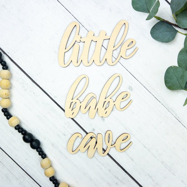 Little Babe Cave Sign, Nursery Wood Words, Sisters Room Sign, Toy Room Sign, Girls Playroom Decor, Kids Playroom Sign, Toddler Room Decor