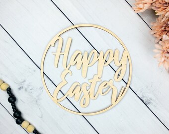 Easter Wood Sign, Modern Easter Decor, Happy Easter, Easter Wreath Sign, Christian Easter Decor, Spring Wood Decor, DIY Spring Decor, Indoor