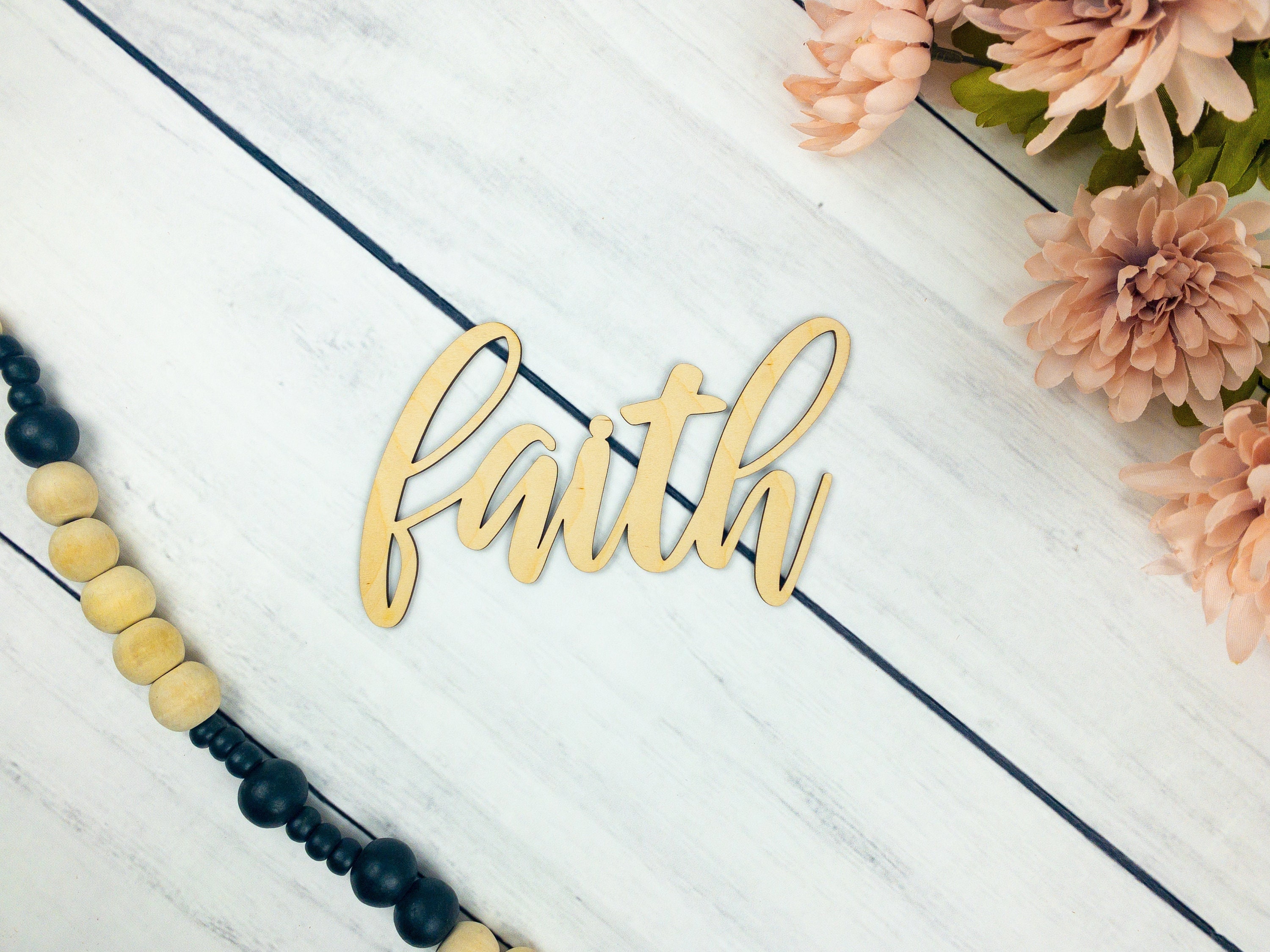 Faith Wood Sign Faith Word Wood Faith Sign for Wreath Faith Etsy