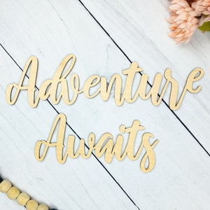 Adventure Awaits Wood Sign, Adventure Theme Baby Shower, Toddler Room Signs, Adventure Wood Sign, Nursery Wood Sign, DIY Home Decor