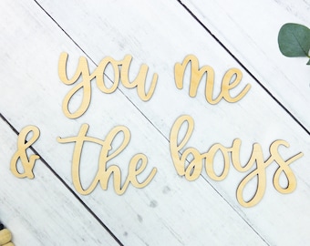 Master Bedroom Decor, You Me And The Boys, Above Bed Sign, Gallery Wall Word, Modern Farmhouse Bedroom Wood Sign, Boy Mom Sign, Living Room