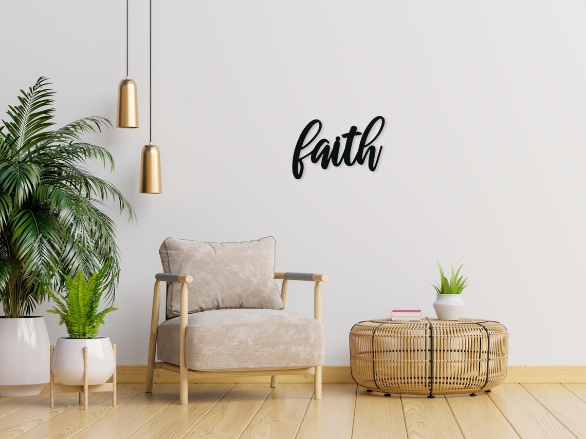Faith Wood Sign Faith Word Wood Faith Sign for Wreath Faith Etsy