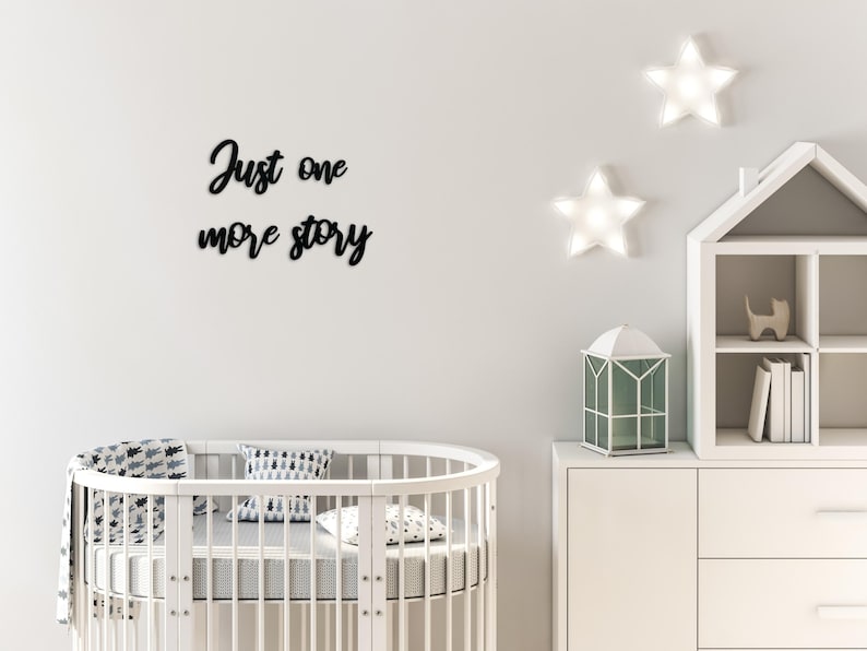 Just One More Story, Reading Nook Sign, Playroom Wall Sign, Toddler Room Wall Decor, Reading Corner Decor, Book Themed Baby Shower image 10