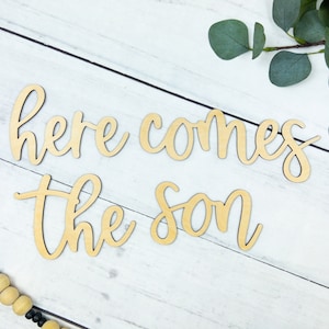 Boy Baby Shower Backdrop, Here Comes The Son, Baby Sprinkle Decor, Boho Wooden Sign, DIY Baby Shower Decor, Sunshine Baby Shower Sign