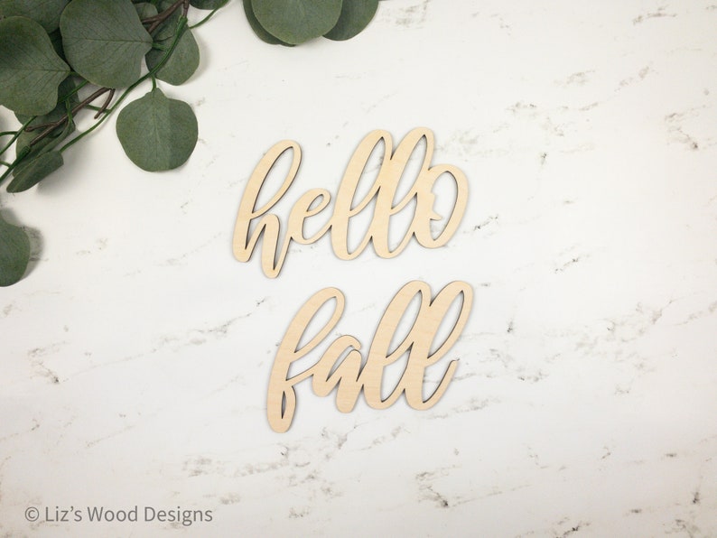 Hello Fall Wood Sign Wood Fall Decor Hello Fall Script Etsy