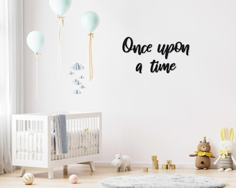 Nursery Room Wall Sign, Once Upon A Time Sign, Above Bookshelf Decor, Signs For Nursery, DIY Wood Sign, Toddler Room Decor