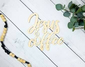 Coffee Bar Sign, Coffee Wall Sign, Jesus And Coffee, Coffee Decorations, Modern Kitchen Sign, Christian Coffee Lover Gift, Coffee Shop Decor