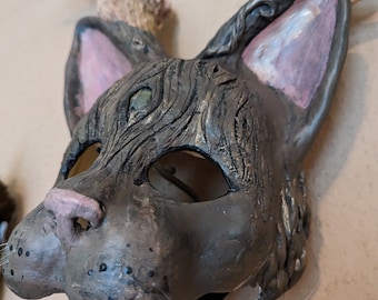 Nature mask cat wooden cat mask