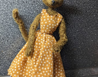 Cat doll summer dress art doll