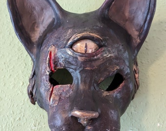 Horror mask cat helloween cat mask