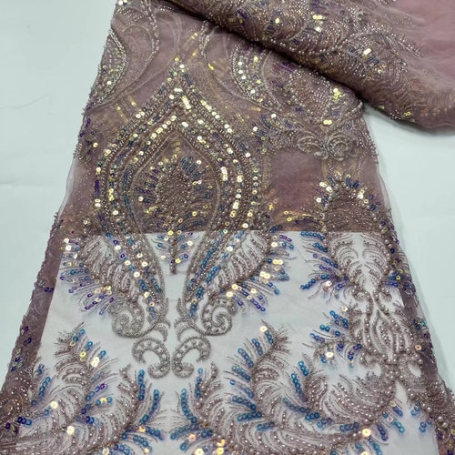 Afraican lace fabric with beads 2022 last deisgn ,French Lace with Beads for shops Wedding Dress .High Quality .Free shipping 5yards/lot