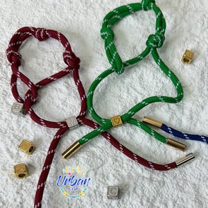 Dijes de cuerda con letras de 18 quilates ajustables para bolsos, pulsera de letras de acero inoxidable, dijes de cuerda para bolsos Y2k, regalo de Navidad