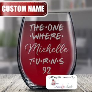 Personalized 92nd Birthday Glass Gift for Women and Men, Happy 92 Birthday, 92 Years Birthday Glass, 92nd Birthday Gift Ideas For Her & Him