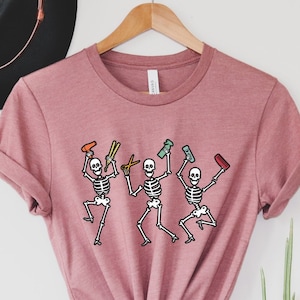 Hairstylist Skeleton Halloween Spooky Hair Salon Unisex Shirt, Halloween T-Shirt For Hairdresser, Cosmetology School Horror Season Tee