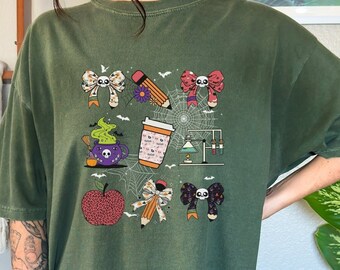 Chemistry Teacher Halloween Party Comfort Colors Shirt, Scary Teaching Outfit, Science Teacher Gift Ideas, Cute Spooky Season Ghosts Tee