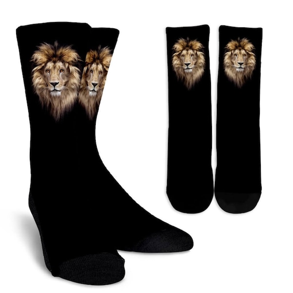 Cozy Lion Head Socks, Cute Lion Socks For Men And Women, Lion Lover Gift Decor, Cool Custom Novelty Lion Socks