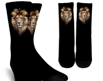 Cozy Lion Head Socks, Cute Lion Socks For Men And Women, Lion Lover Gift Decor, Cool Custom Novelty Lion Socks
