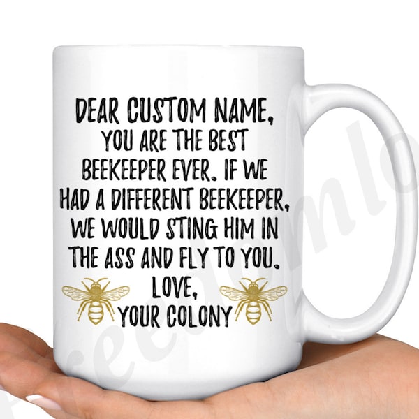 Personnalisé Mug apiculteur, apiculteur cadeau pour les femmes et les hommes, cadeaux apiculture, abeille tasse, cadeau d’amant d’abeille, apiculture Mug, abeille propriétaire cadeau