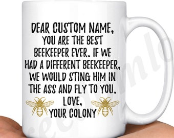 Personalized Beekeeper Mug, Beekeeper Gift For Women And Men, Beekeeping Gifts, Bee Mug, Bee Lover Gift, Beekeeping Mug, Bee Owner Gift