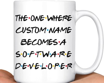 Personalizowany kubek na ukończenie studiów przez programistę oprogramowania, prezent promocyjny dla programisty, praca dla programisty oprogramowania, prezent z podziękowaniami dla mężczyzn i kobiet
