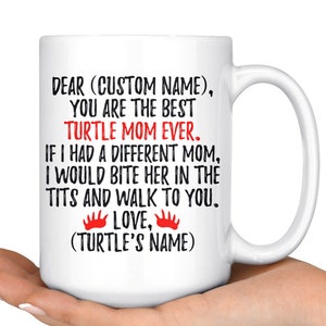 Personalized Turtle Mom Mug, Turtle Women Gifts, Turtle Mommy Mug, Turtle Owner Present Gift, Best Turtle Ever Mug, Turtle Whisperer