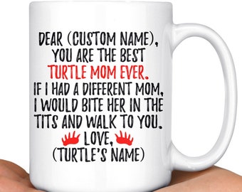 Personalized Turtle Mom Mug, Turtle Women Gifts, Turtle Mommy Mug, Turtle Owner Present Gift, Best Turtle Ever Mug, Turtle Whisperer