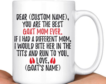 Personalizado cabra mamá regalos, mejor cabra mamá nunca taza, propietario de cabra, regalos únicos de cabra, me encantan las cabras, cabra madre regalo, regalo de cabra personalizado