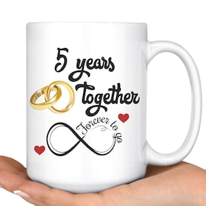 5th Wedding Anniversary Gift For Him And Her, 5th Anniversary Mug For Husband & Wife, 5 Years Together, Married 5 Years, 5 Years With Her