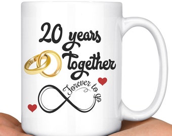 20th Wedding Anniversary Gift For Him And Her, Married For Twenty Years, 20th Anniversary Mug For Husband & Wife, 20 Years Together With Her