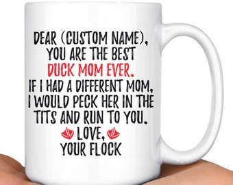 Personalized Duck Mom Mug, Duck Women Gifts, Duck Mommy Mug, Duck Owner Present Gift, Best Duck Mom Mug, Duck Lady Mug