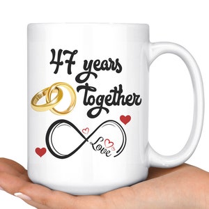 47th Wedding Anniversary Gift For Him And Her, 47th Anniversary Mug For Husband & Wife, Married For 47 Years, 47 Years Together With Her