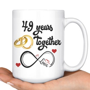 49th Wedding Anniversary Gift For Him And Her, 49th Anniversary Mug For Husband & Wife, Married For 49 Years, 49 Years Together With Her