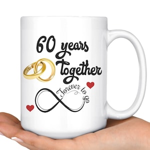 Diamond Anniversary Gift For Him And Her, Married For 60 Years, 60th Anniversary Mug For Husband & Wife, 60 Years Together With Her